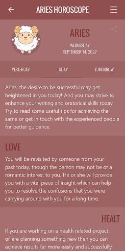 Aries Horoscope Screen 3