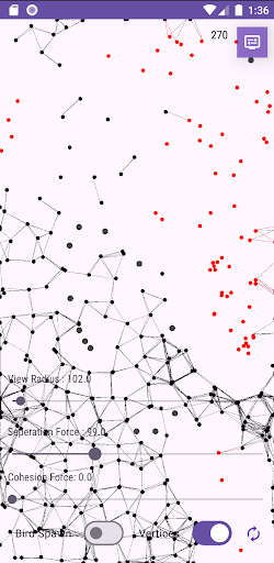 Boids 2D : Flock Simulation Screen 2