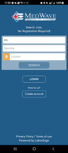 Android application MedWave Healthcare Staffing screenshort