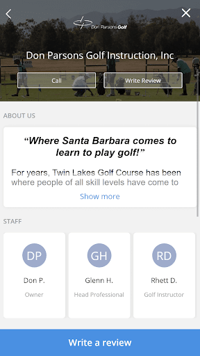 Android application Don Parsons Golf Instruction screenshort