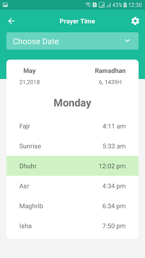 Al Salat: Myanmar Prayer Times Screen 2