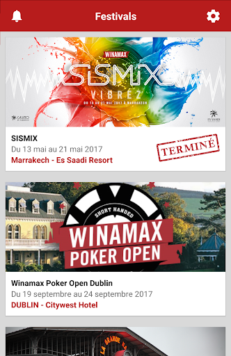 Android application Winamax Live screenshort