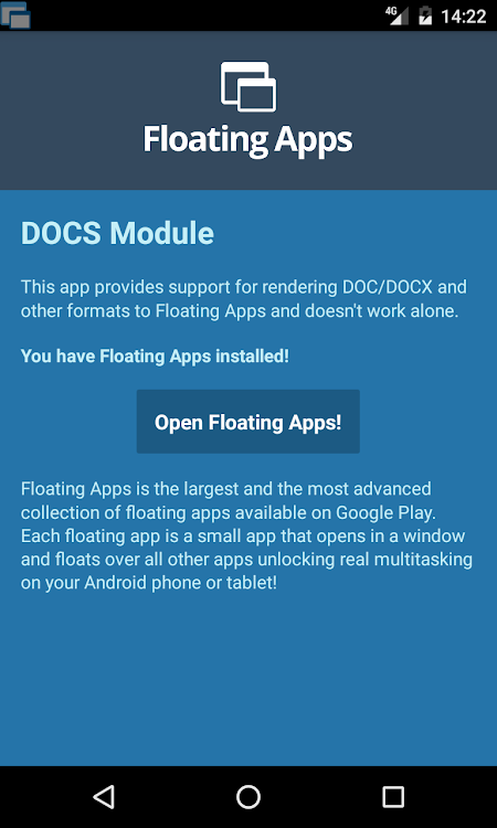 Floating Apps - DOCS Module - 1.7 - (Android)