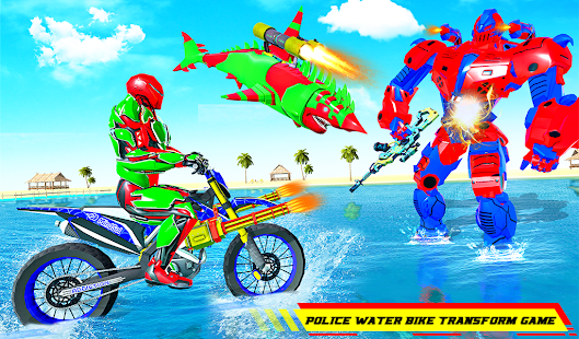 Shark Robot Water Surfer Transform Robot Bike Game 21 screenshots 6