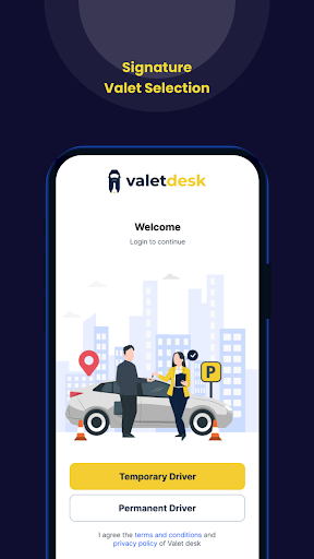 Android application Valetdesk Business screenshort