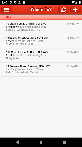 Android application Servicesoft Beta screenshort