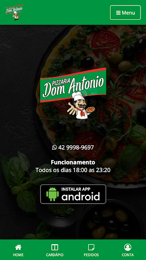 Android application Pizzaria Dom Antônio screenshort