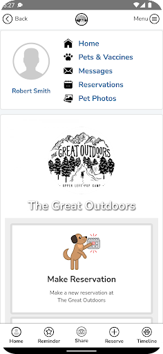 Android application The Great Outdoors Pup Camp screenshort