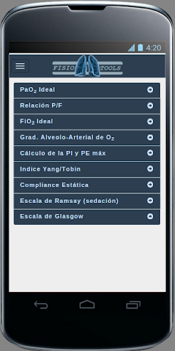 Android application Fisio Tools ES Pro screenshort