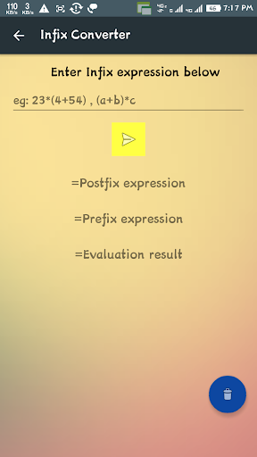 Infix Prefix Postfix Convert Screen 2
