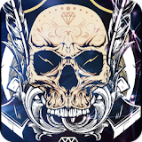 Flower Skull Graffiti Theme icon