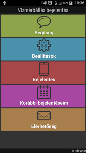 Android application Mérőállás bejelentés Alföldvíz screenshort