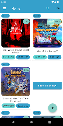 Android application I want vr games! screenshort