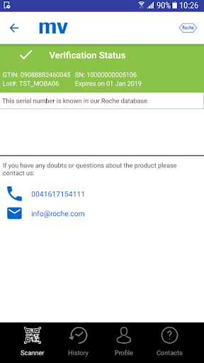 Mobile Verification Roche Screen 3