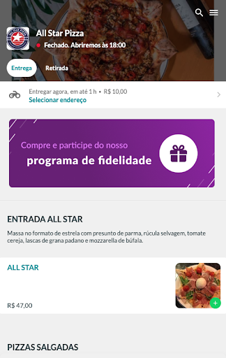 All star pizza. Screen 3