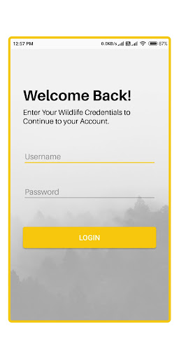 Android application Wildlife Sales Reporting screenshort