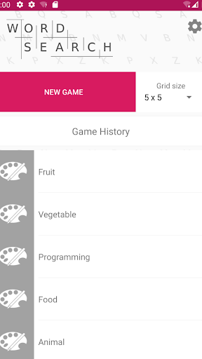 Android application Word Search - easy & funny screenshort