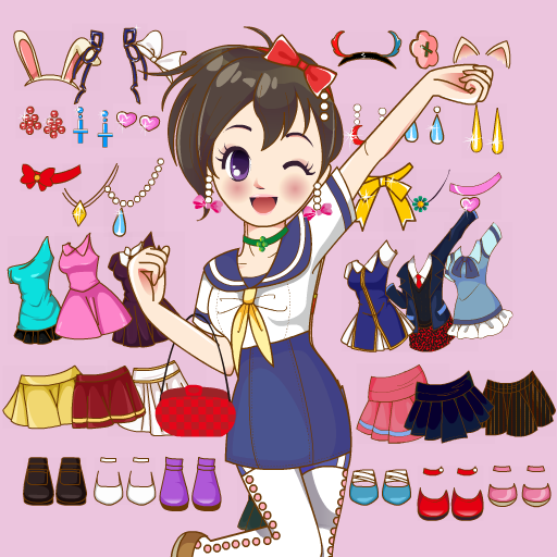 Play Anime school girl dress up game