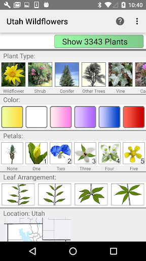 Android application Utah Wildflowers screenshort