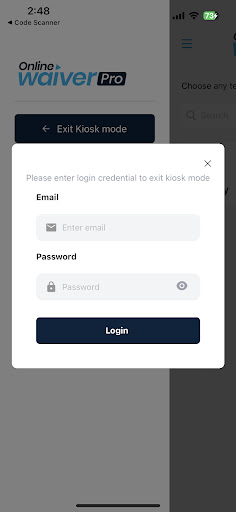 Android application Online Waiver Pro screenshort