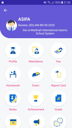 Dar-ul-Madinah School App Screen 3