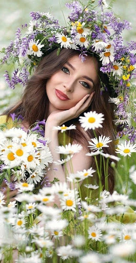 Beautiful women with flowers