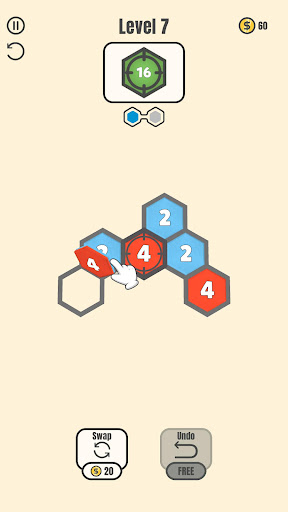 Android application Hex Fold 2048 screenshort