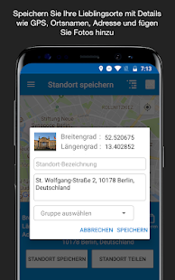 Standort speichern GPS Screenshot