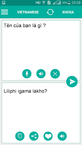 Xhosa Vietnamese Translator Screen 2