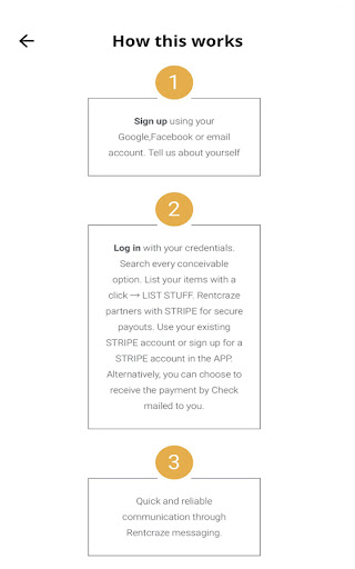 Android application rentCraze screenshort