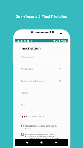 Android application Flexi Pév'ailes screenshort