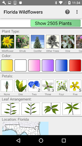Android application Florida Wildflowers screenshort