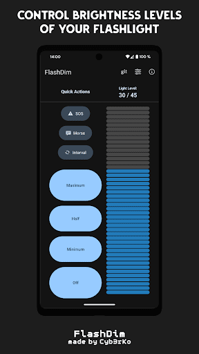 Android application FlashDim - Dim your flashlight screenshort