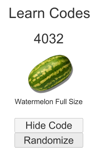 Product Codes Screen 3
