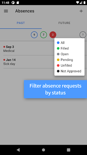 willSub Absences Screen 2