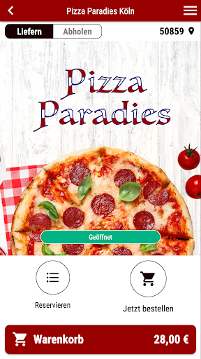 Android application Pizza Paradies Köln screenshort