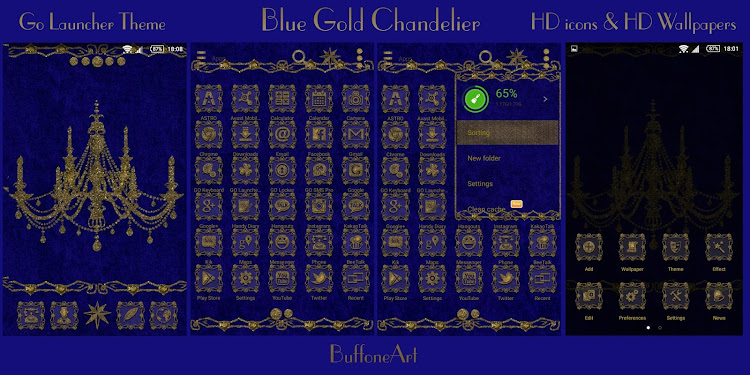 Blue Gold Chandelier Go Launch - v1.3 - (Android)