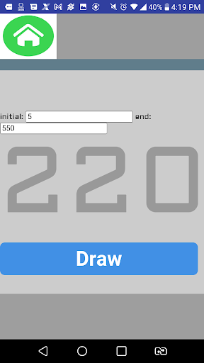 Android application Random number generator screenshort