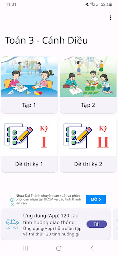 Android application Toán lớp 3 - Cánh Diều screenshort