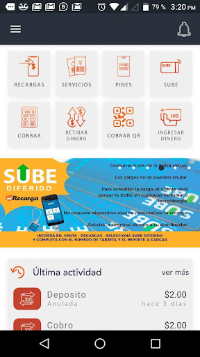 Android application Comercios Red MiRecarga screenshort