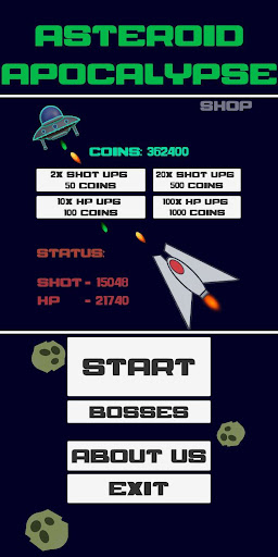 Android application Asteroid apocalypse screenshort