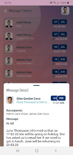 Care Vision Staff App Screen 2