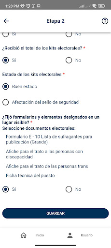 Android application Monitoreo de Puestos screenshort