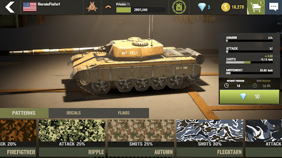CodeTriche War Machines: Tank Army Game APK MOD Argent illimités Astuce screenshots 4