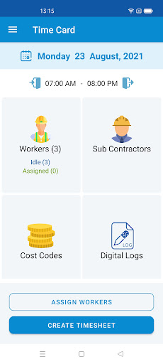 Android application SP Productivity Tracker screenshort