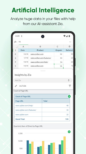 Screenshot of Zoho Sheet - Spreadsheet App