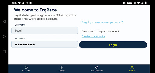 ErgRace Online Screen 2
