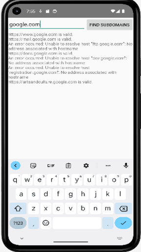 Subdomain Finder Screen 2