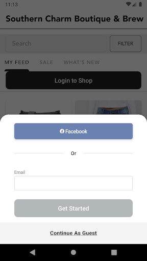 Android application Southern Charm Boutique & Brew screenshort