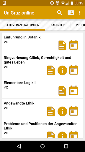 Android application UniOnline for KF Graz screenshort